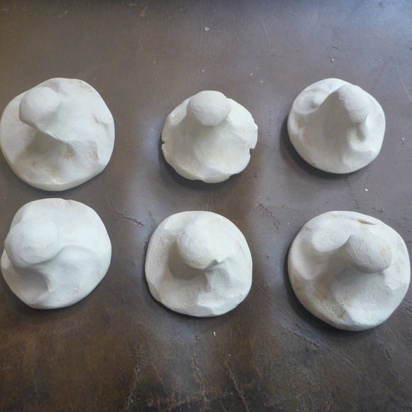 Vintage Set of 6 Handmade Clay Cookie Press Molds - Very Unique! - Picture 6 of 7